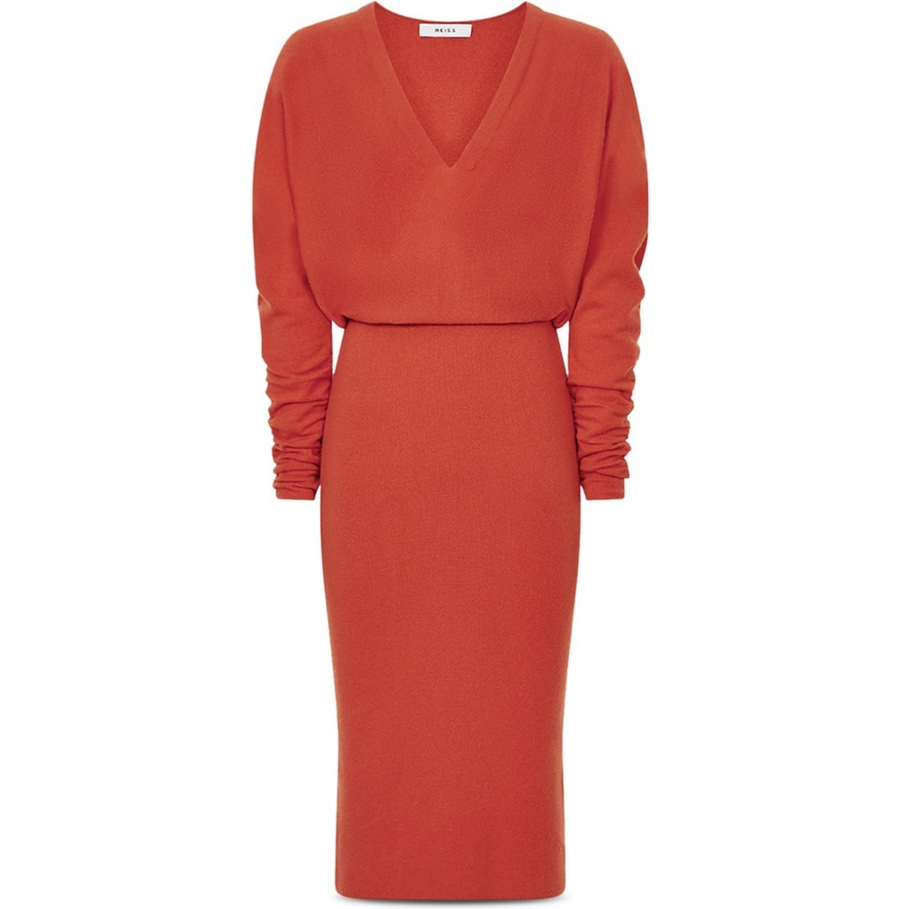 REISS Jenna Ruched Sleeve Knit Bodycon Dress